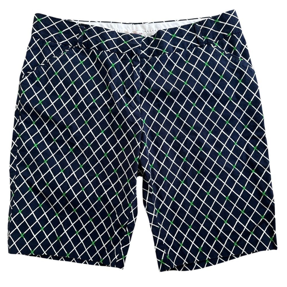 Peter Millar Blue/Green Patterned Golf Shorts Sz 14 Notre Dame Athletic Women’s